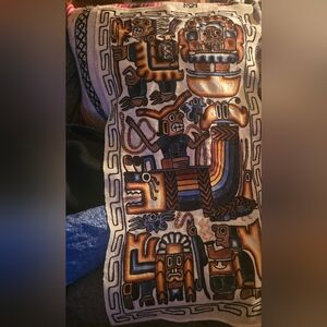 Peruvian Folk Art-Native Inca Embroidery Crewel Wall Hanging Traditional Design
